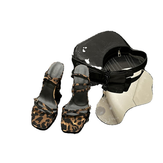 Damen elegante High Heel Sandalen mit modischem Riemendesign EB