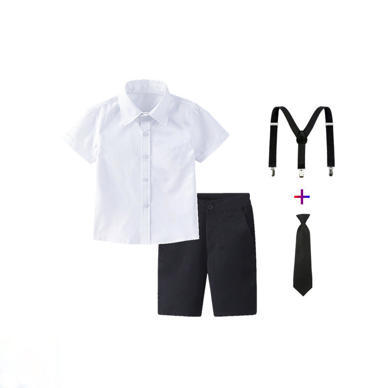 Damen festliches Hemd und Shorts Set mit Hosenträgern EB