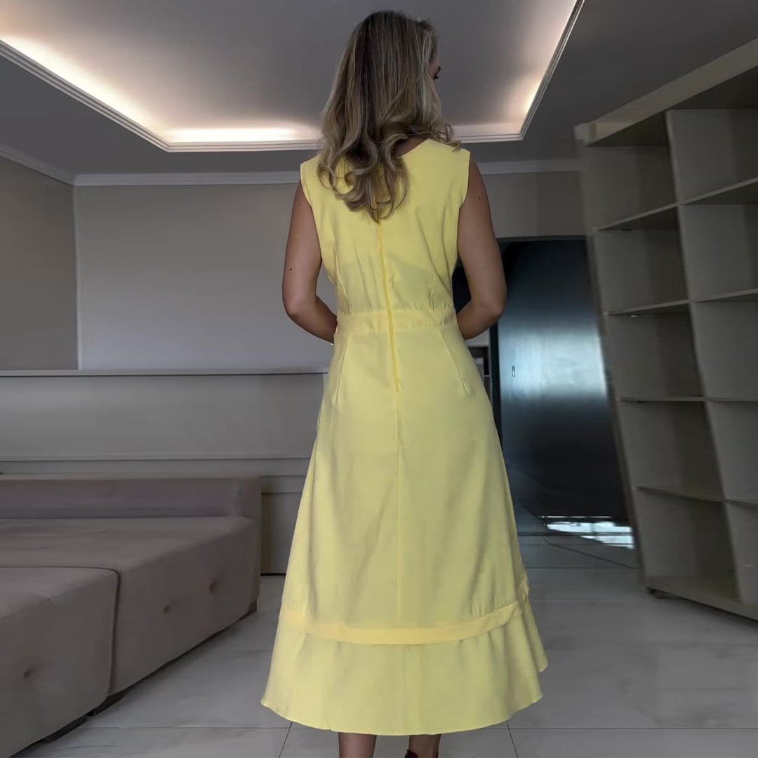 Damen Midi-Kleid mit schmeichelndem Schnitt und praktischen Taschen EB