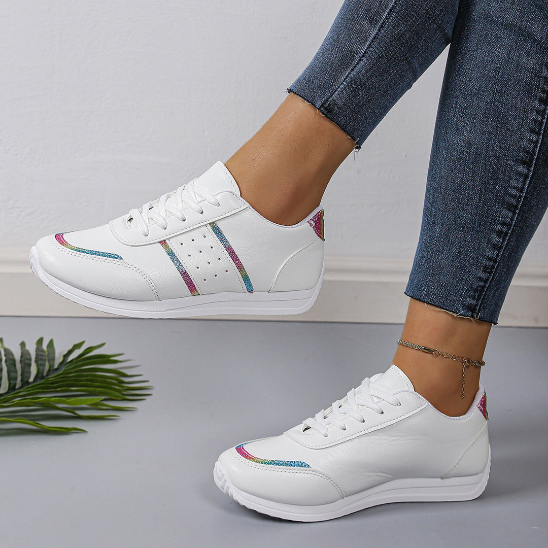 Damen Komfortable Freizeit-Sneaker mit schimmernden Akzenten EB