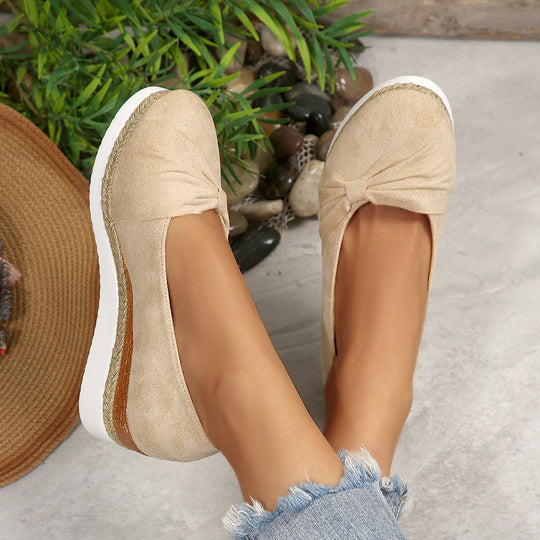 Damen Wedge-Pantoletten mit dekorativem Knoten EB