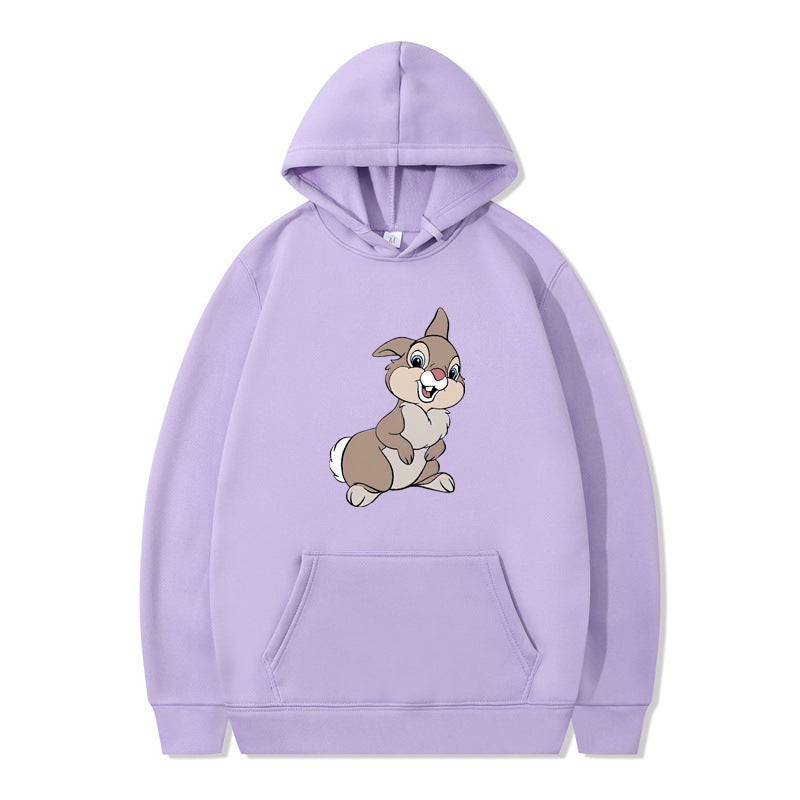 Damen Kapuzenpullover mit niedlichem Hasen-Design und bequemen Kängurutaschen EB