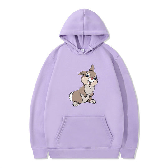 Damen Kapuzenpullover mit niedlichem Hasen-Design und bequemen Kängurutaschen EB