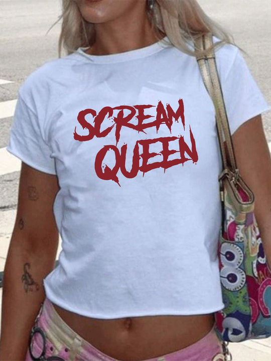Damen T-Shirt mit funkelndem Discokugel-Motiv und zeitgemäßem Schleifendetail EB