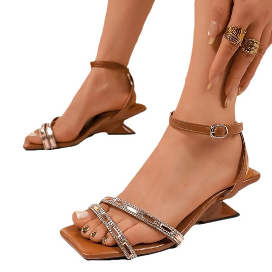 Damen Glamouröse Sandalen mit funkelnden Riemen EB