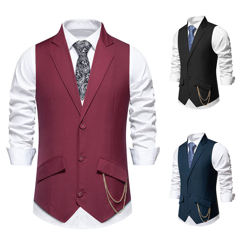 Herren elegante Anzugweste mit praktischen Taschen und modischen Akzenten EB