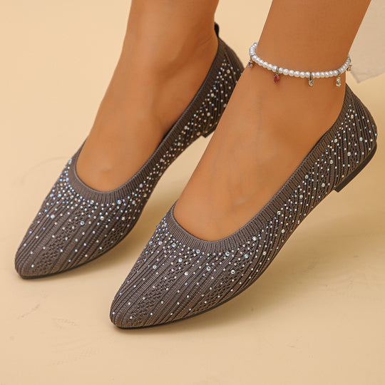 Damen Ballerinas mit funkelndem Glitzerdesign EB