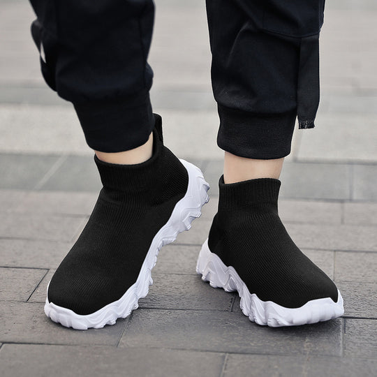Damen nan elastischer Strick-Sockenschuh mit ergonomischer Wellen-Plateausohle EB