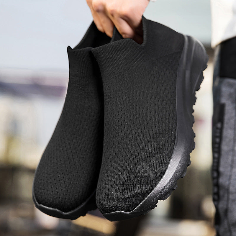 Unisex nan elastischer Strick-Schlupfschuh mit konturierter viskoelastischer Innensohle und rutschfester stoßdämpfender Laufsohle EB