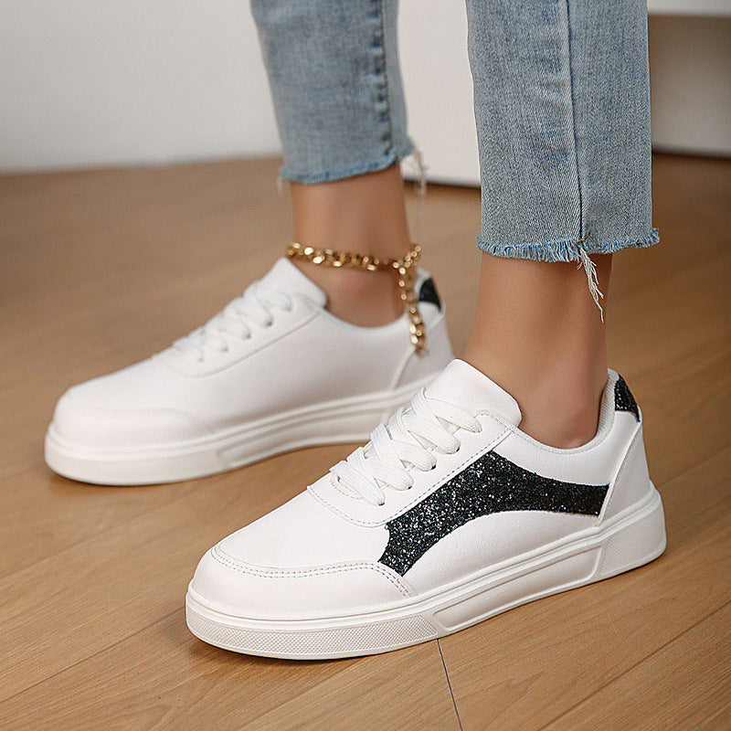 Damen Sneakers mit schimmernden Akzenten und bequemer Laufsohle EB
