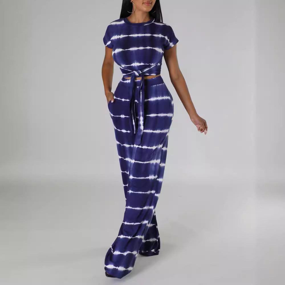 Damen elegantes Jumpsuit mit Taillengürtel und seitlichen Taschen EB