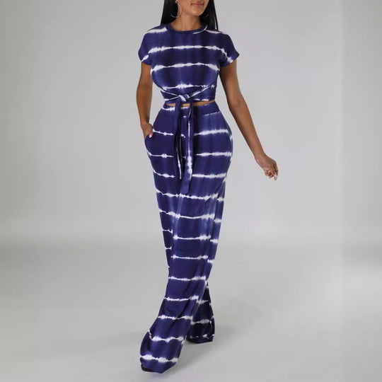 Damen elegantes Jumpsuit mit Taillengürtel und seitlichen Taschen EB