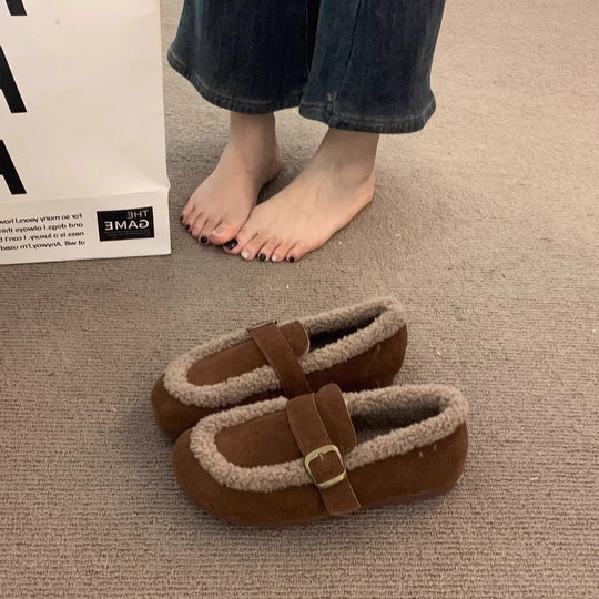 Damen Hauschuhe mit komfortablem Kunstfellrand EB