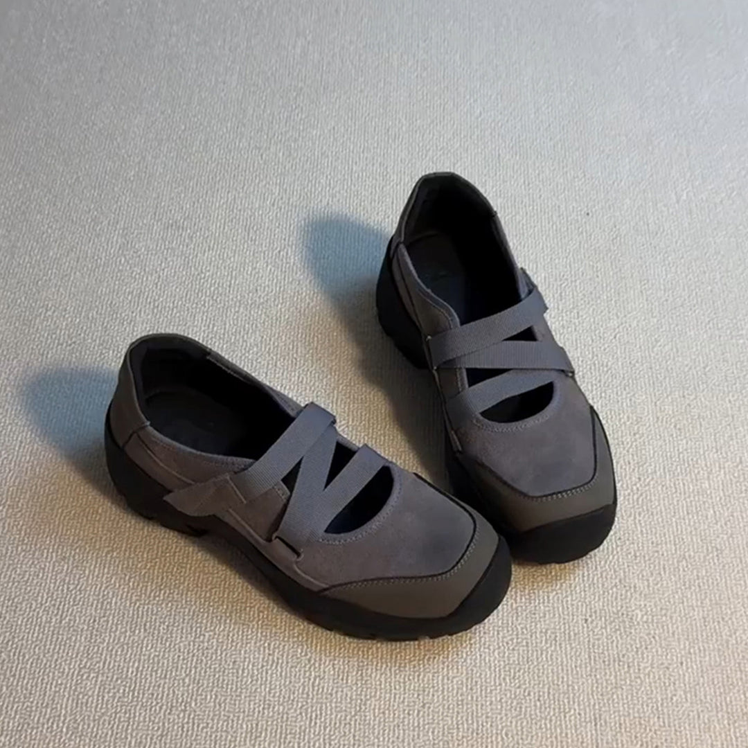 Damen Sportliche Freizeitschuhe mit flexibler Sohle und modischen Riemen EB