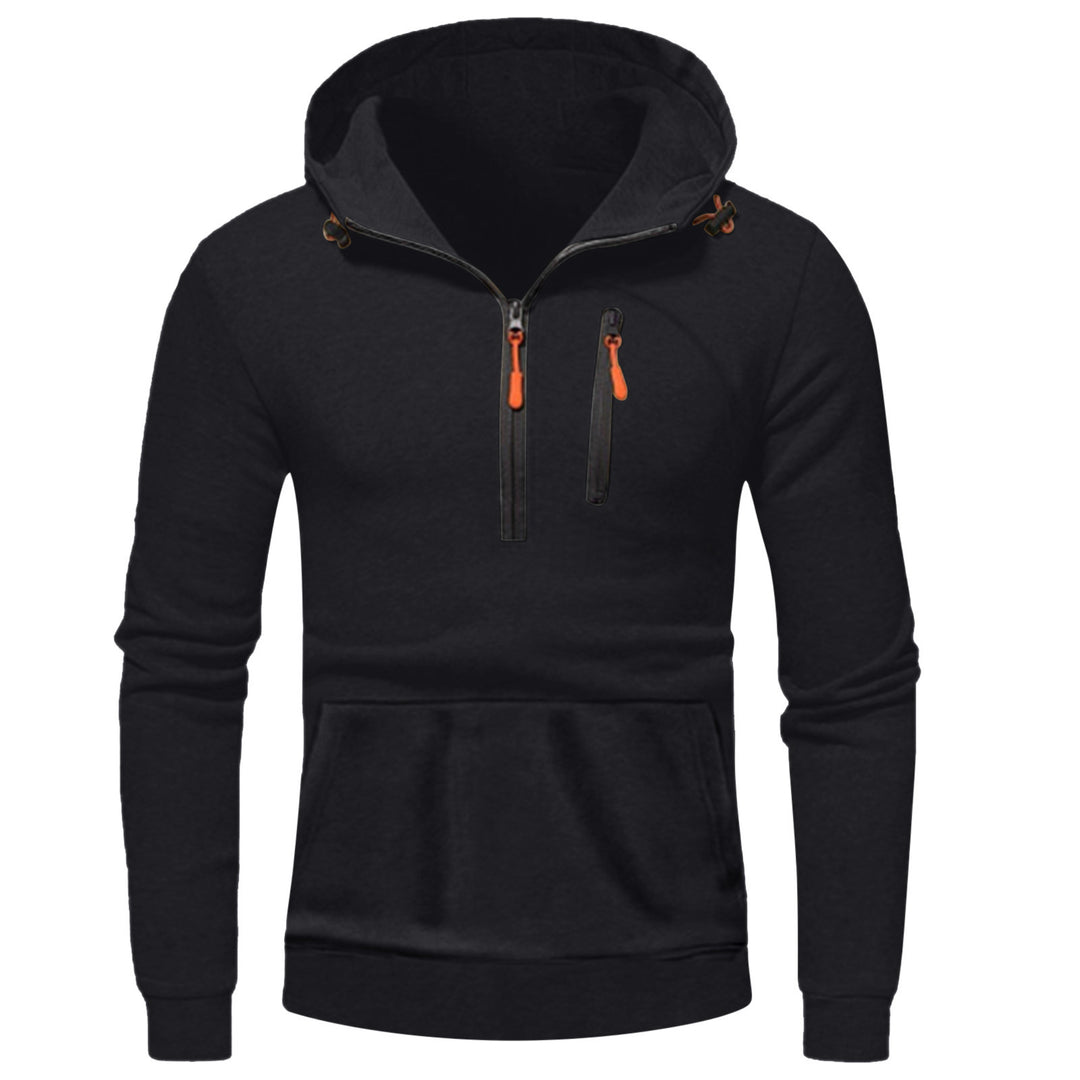 Herren moderner Kapuzenpullover mit innovativem halben Reißverschluss EB
