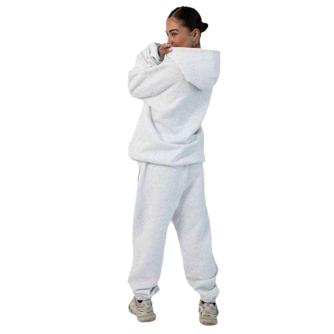 Damen nan lässige Sweatpants mit hohem Bund, seitlichen Eingrifftaschen und elastischen Bündchen EB