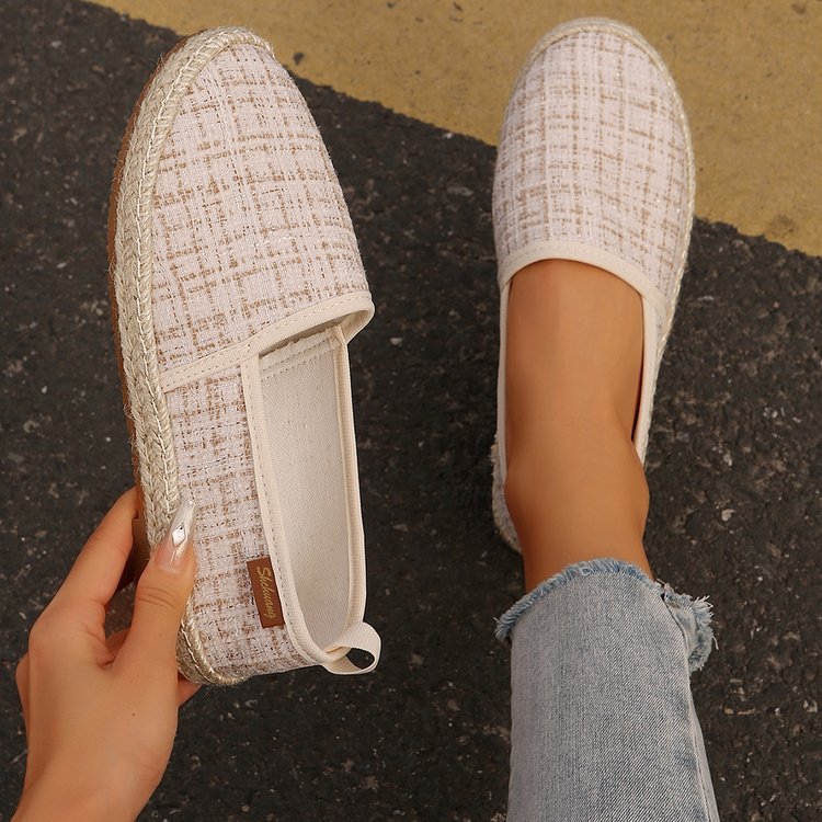 Damen  atmungsaktive Strick-Espadrilles mit geflochtener Jute-Sohle und flexiblem Memory-Fußbett EB