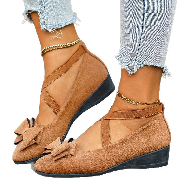 Damen Komfortable Ballerinas mit dekorativer Schleifenapplikation EB
