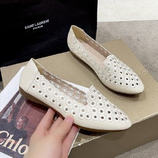 Damen Elegante Slipper mit atmungsaktiver Lochmuster-Oberfläche EB