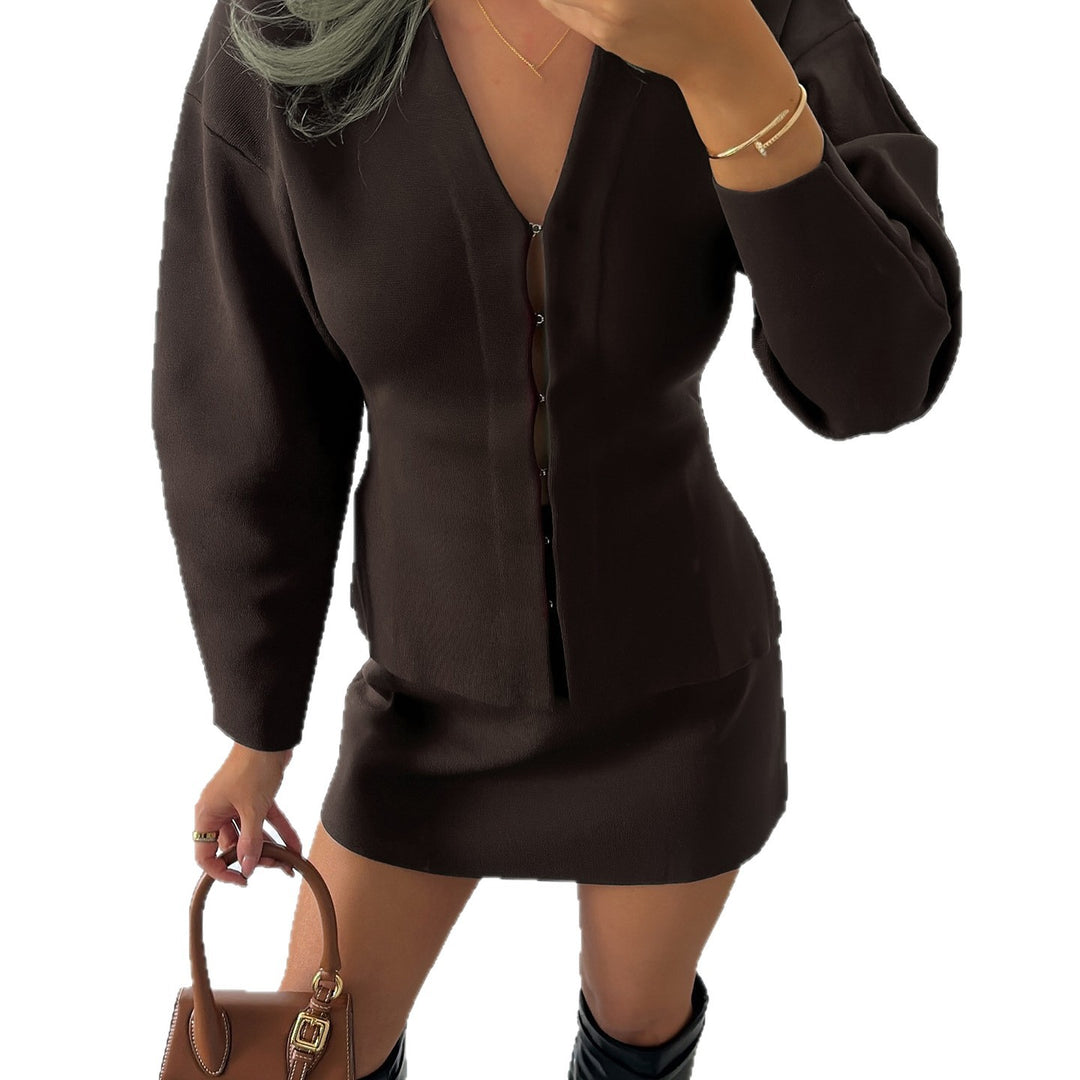 Damen nan taillierte Feinstrickcardigan mit V-Ausschnitt und Häkchenverschluss EB