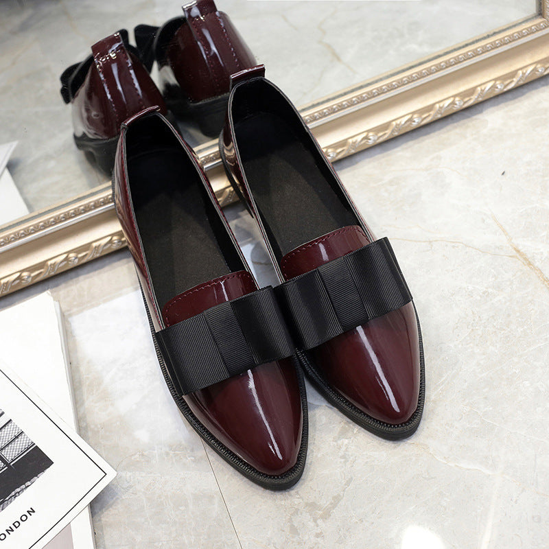 Damen elegante Ballerinas mit breitem Schleifenelement EB