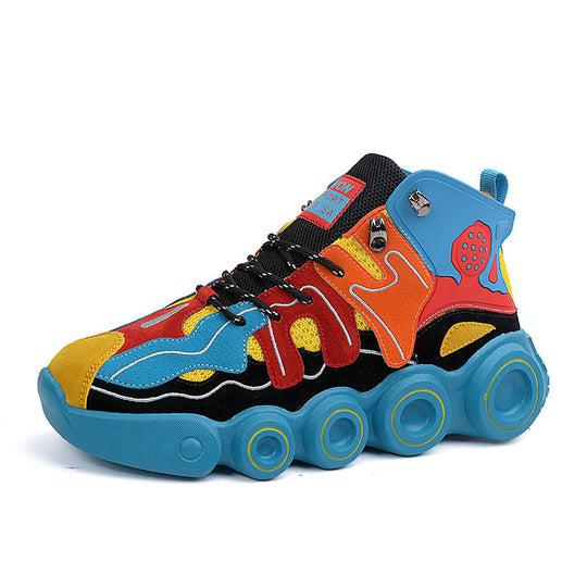 Damen Sportliche High-Top Sneakers mit farbenfrohem Design EB
