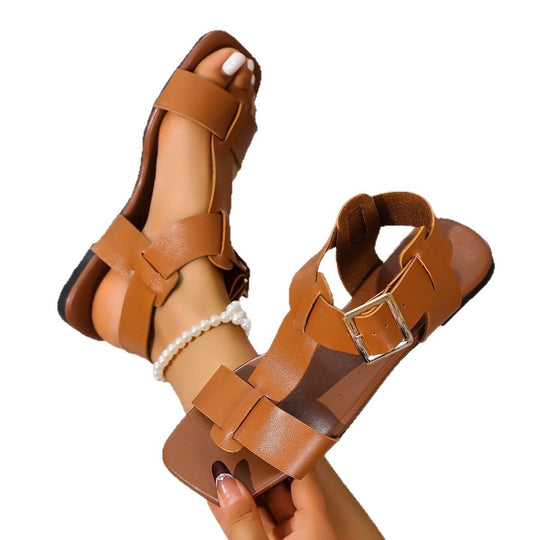 Damen modische Riemchen-Sandalen mit verstellbaren Schnallen EB