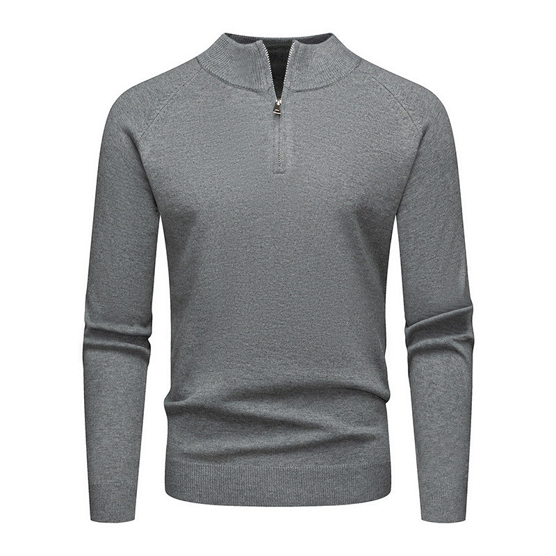 Herren modischer Pullover mit kurzem Reißverschluss EB