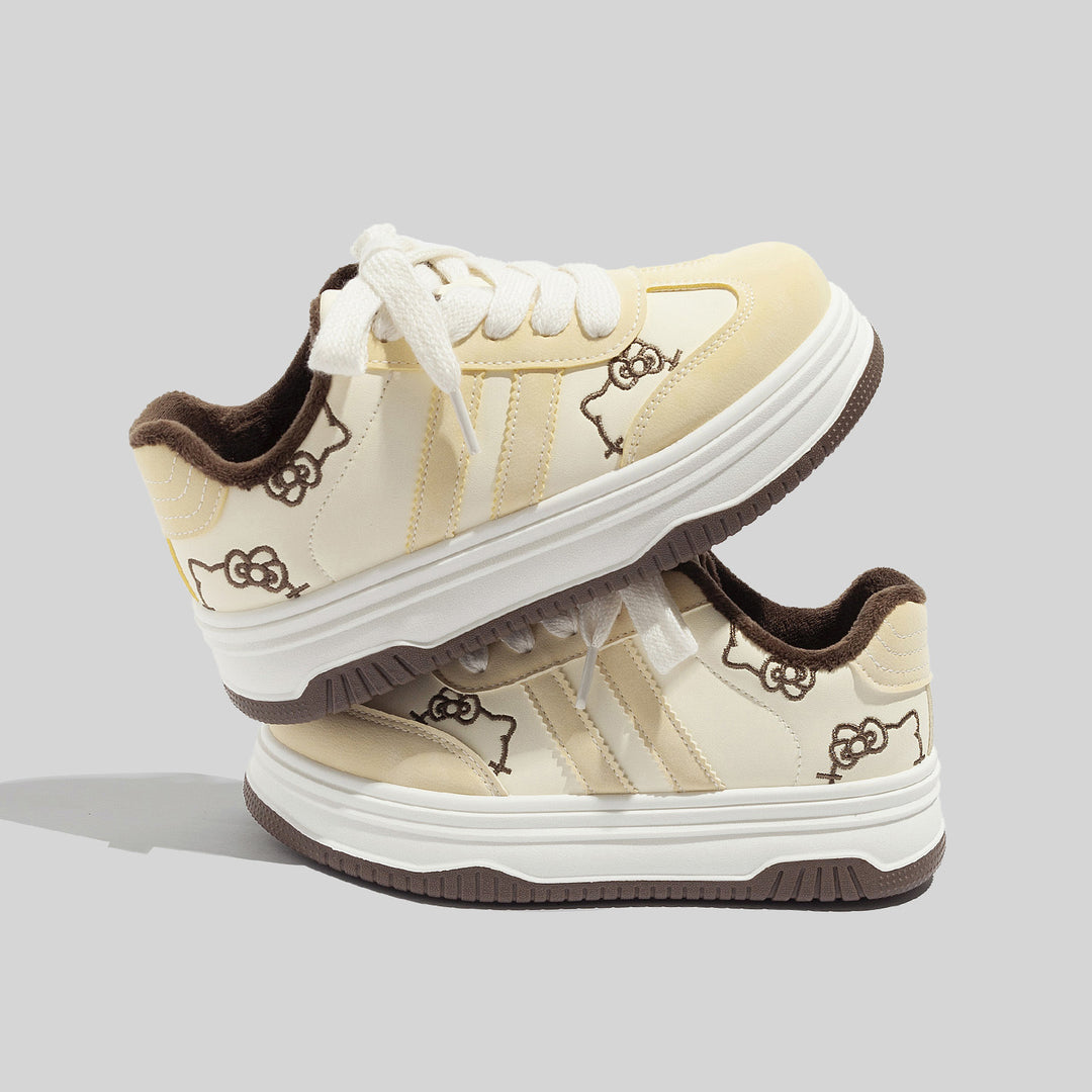 Damen Sportliche Sneaker mit weicher Innenpolsterung und blumigem Design EB
