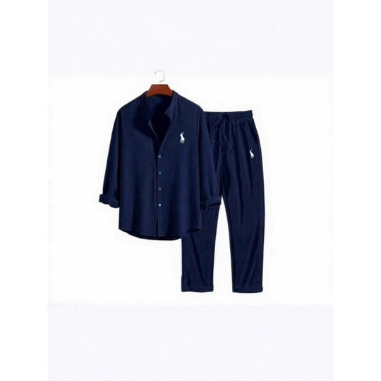 Damen Schlafanzugset mit elegantem Hemd und bequemen Hosen EB