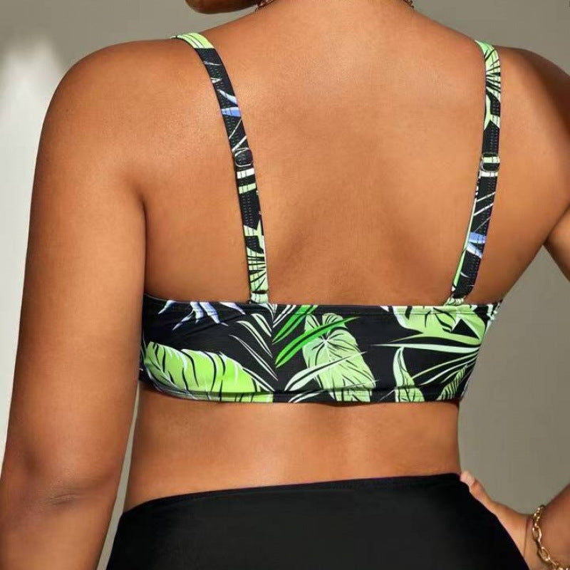Damen Bikini-Top mit tiefem V-Ausschnitt und floralem Design EB