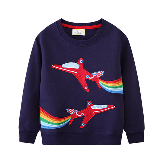 Jungen Sweatshirt mit aufregendem Flugzeug-Design EB