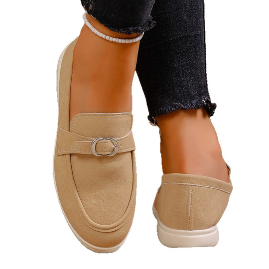 Damen Elegante Mokassins mit dekorativem Schnallenverschluss EB