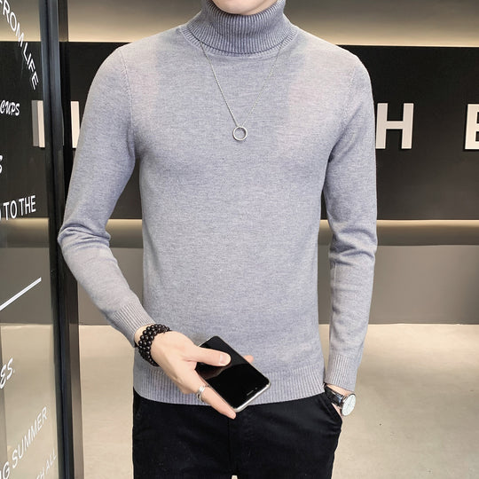 Herren Pullover mit hohem Kragen aus weicher Strickware EB