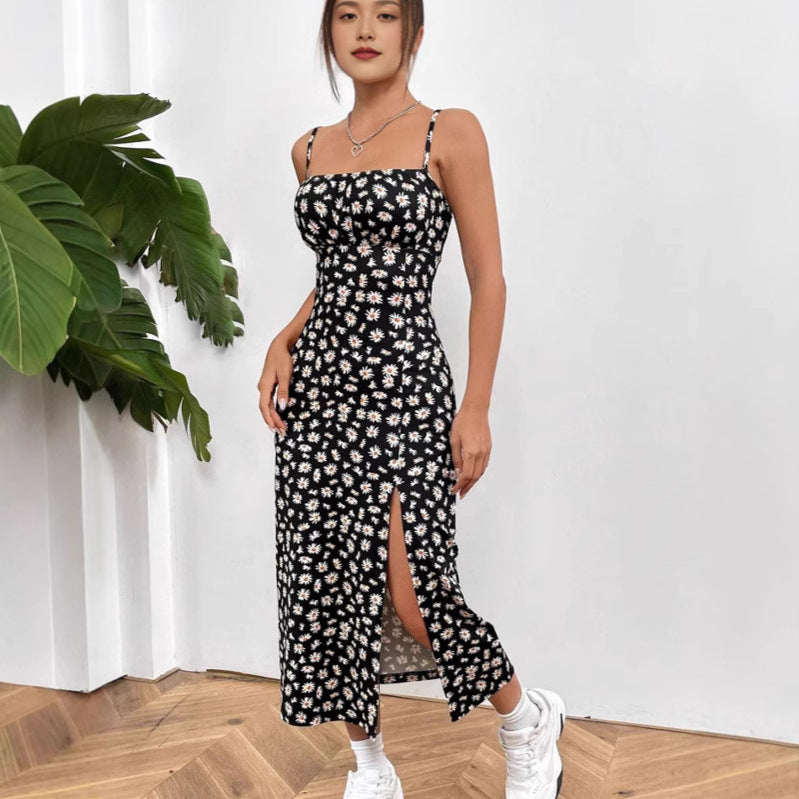 Damen figurbetontes Midikleid mit Raffung und Schlitz EB