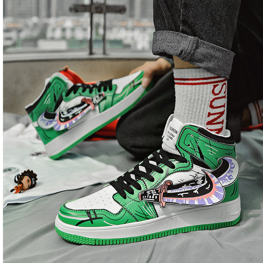 Damen Sportliche High-Top Sneakers mit auffälligem grafischem Design EB