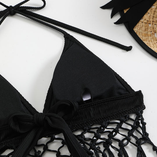 Damen Freizeitsommer-Bikini mit modischen Fransen EB