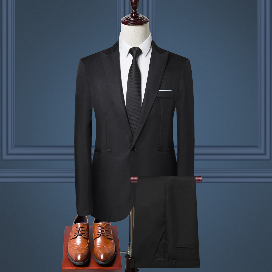 Herren nan schlanker Businessanzug mit tailliertem Sakko und Chino-Hose EB