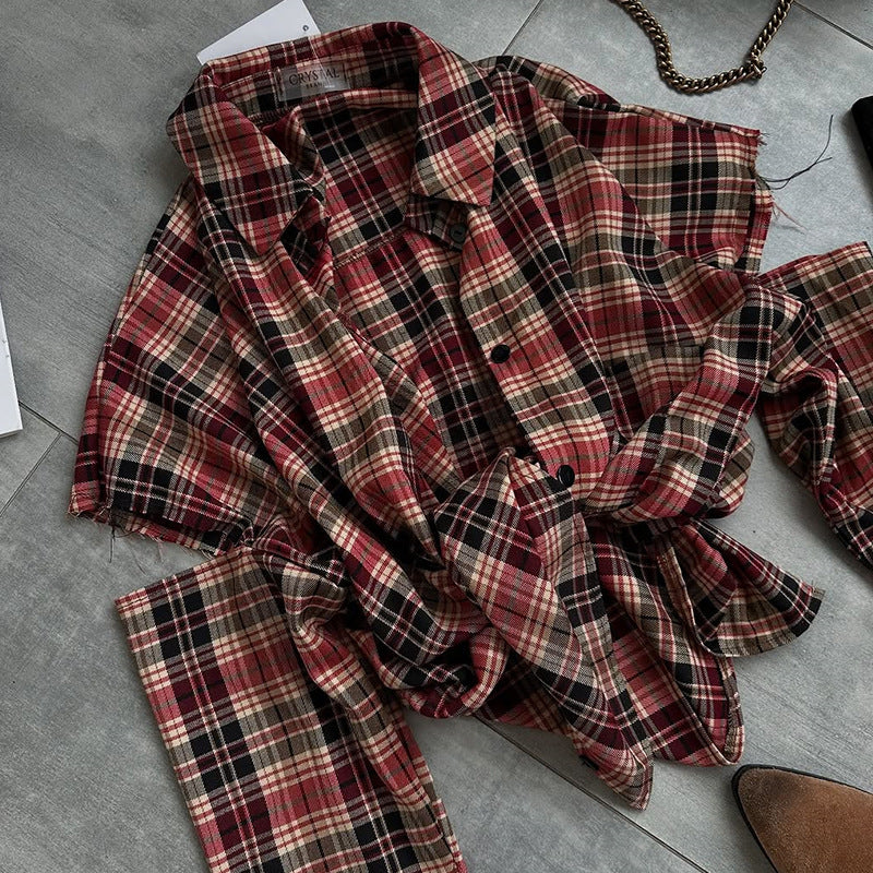 Damen oversized Karohemddesign EB