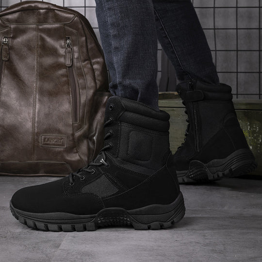 Herren Tactical Stiefel mit strapazierfähigem Obermaterial und hohem Knöchelschutz EB