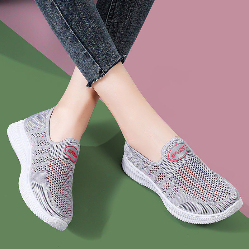 Damen Bequeme Slip-On Freizeitschuhe mit atmungsaktivem Obermaterial EB