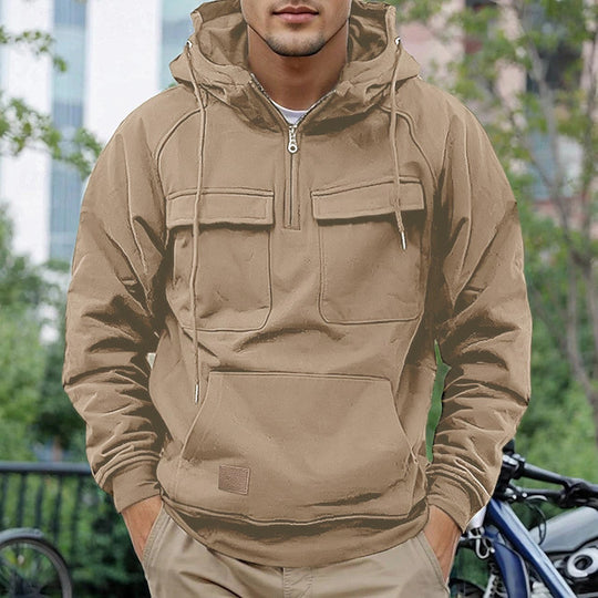 Herren modische Kapuzenjacke mit praktischen Taschen EB