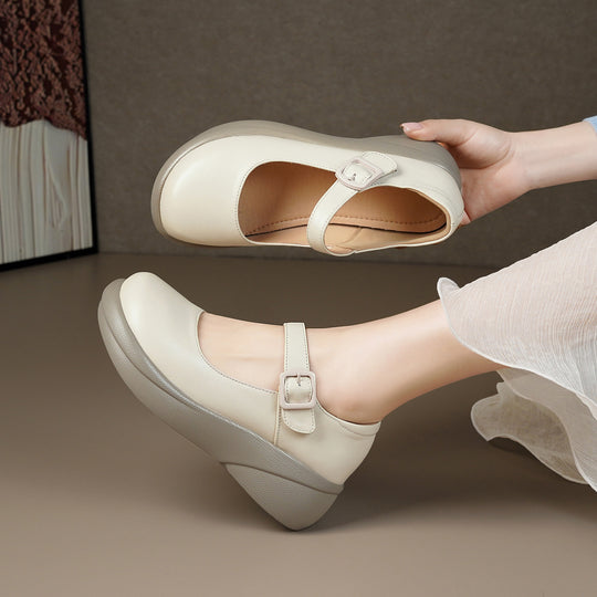 Damen Mary Jane Schuhe mit verstellbarem Riemen und bequemem Fußbett EB