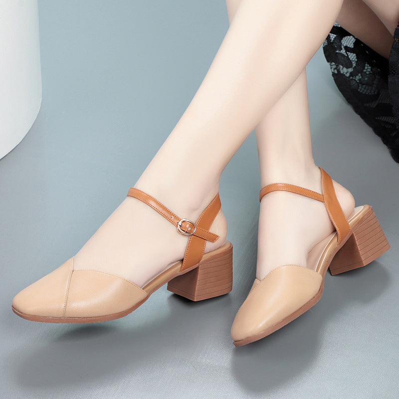 Damen Sling-Pumps mit modischem Riemendesign und komfortablem Blockabsatz EB