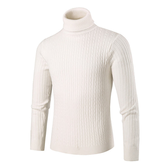 Herren modischer Rollkragenpullover aus strukturiertem Strick EB