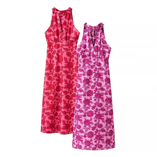 Damen Maxikleid im floralen Design mit elegantem Rückenausschnitt EB