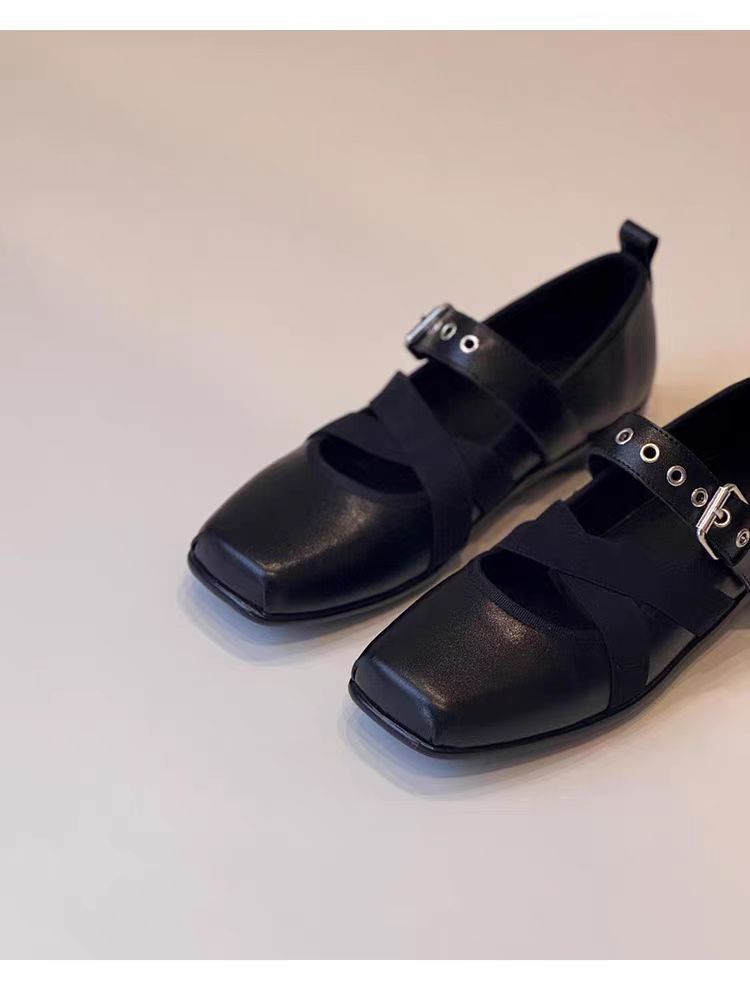 Damen elegante Ballerinas mit modernem Riemchen-Design EB