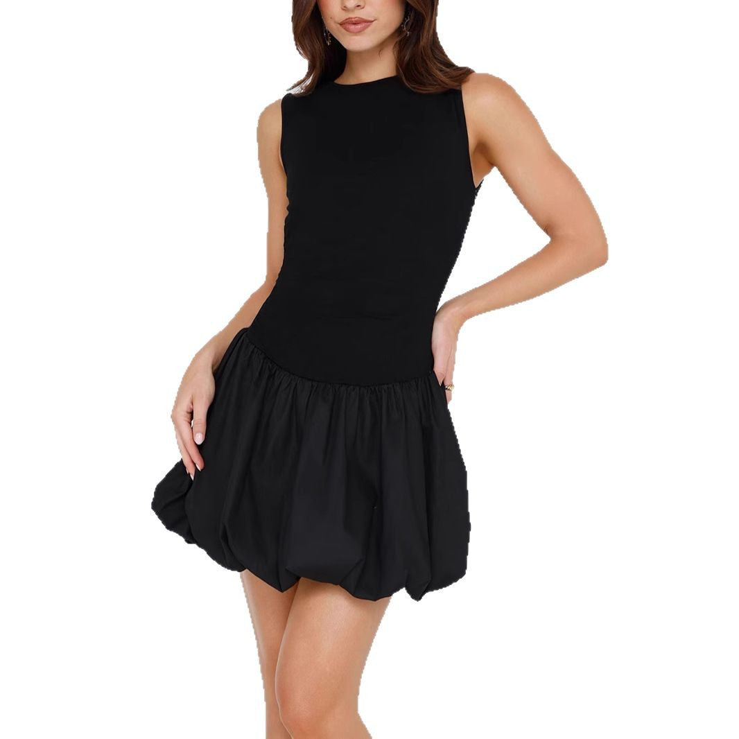 Damen asymmetrisches Ballonkleid EB