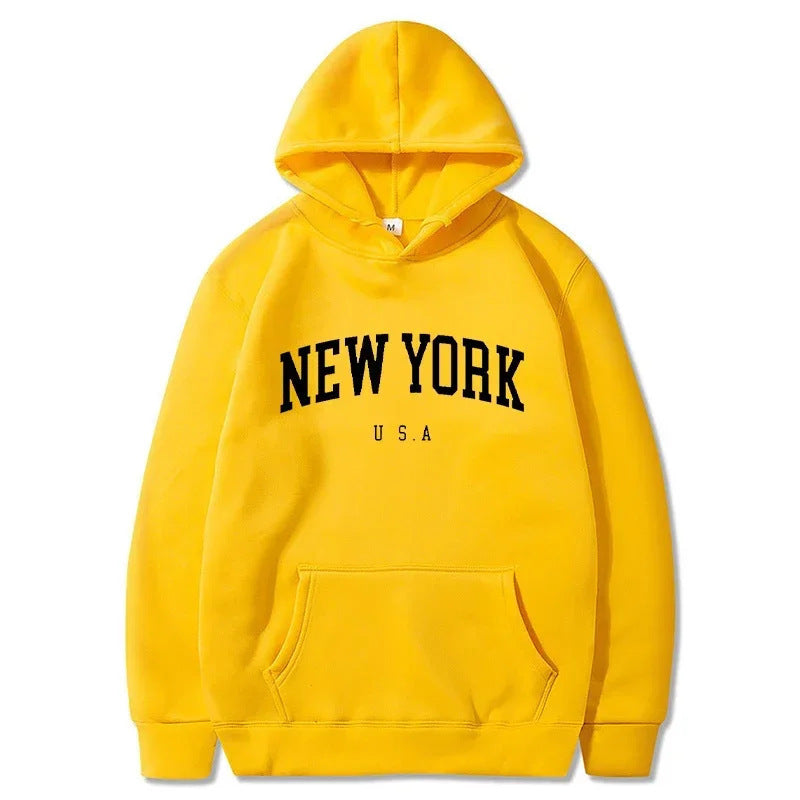Damen Kapuzenpullover mit modischem New York Print und bequemer Passform EB