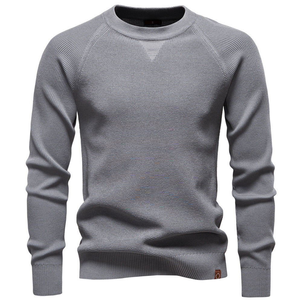 Herren Strickpullover mit innovativem Strukturmuster und Rundhalsausschnitt EB